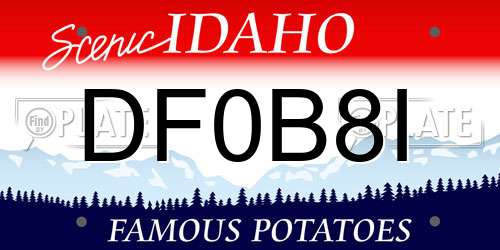 DF0B8I Idaho License Plate