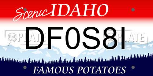 DF0S8I Idaho License Plate