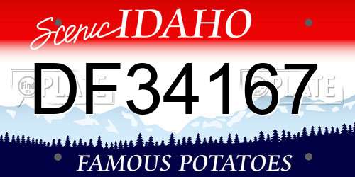 DF34167 Idaho License Plate
