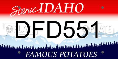 DFD551 Idaho License Plate