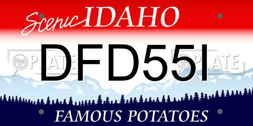 DFD55I Idaho License Plate