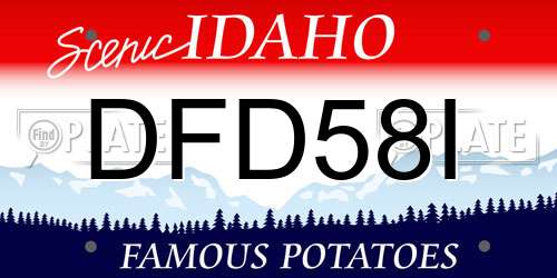DFD58I Idaho License Plate