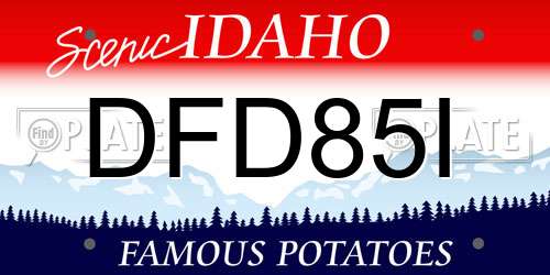 DFD85I Idaho License Plate