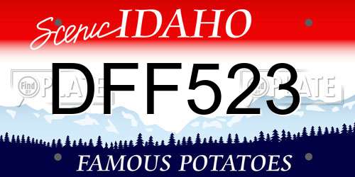 DFF523 Idaho License Plate