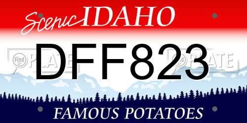 DFF823 Idaho License Plate