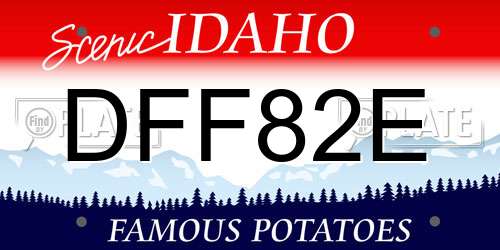DFF82E Idaho License Plate