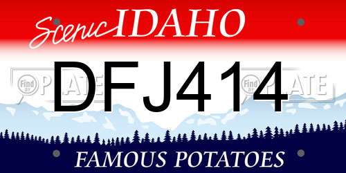 DFJ414 Idaho License Plate