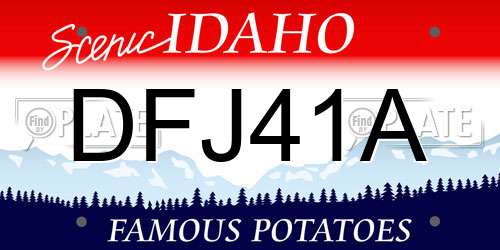 DFJ41A Idaho License Plate