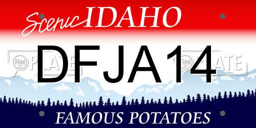 DFJA14 Idaho License Plate