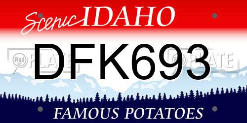 DFK693 Idaho License Plate