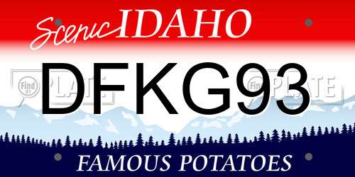 DFKG93 Idaho License Plate
