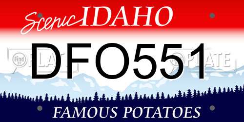 DFO551 Idaho License Plate