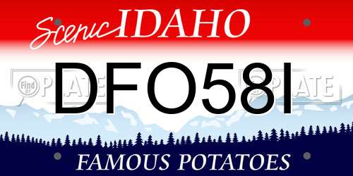 DFO58I Idaho License Plate
