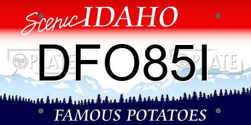 DFO85I Idaho License Plate