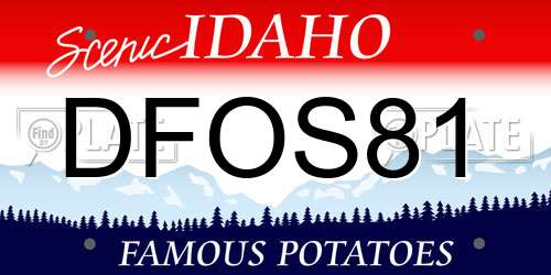 DFOS81 Idaho License Plate