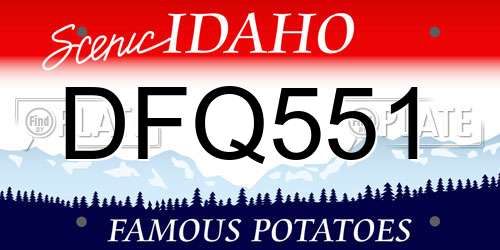 DFQ551 Idaho License Plate