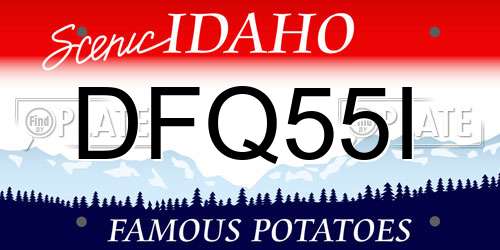 DFQ55I Idaho License Plate