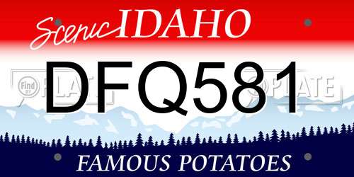DFQ581 Idaho License Plate