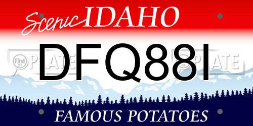 DFQ88I Idaho License Plate