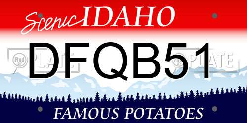 DFQB51 Idaho License Plate