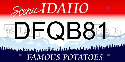 DFQB81 Idaho License Plate