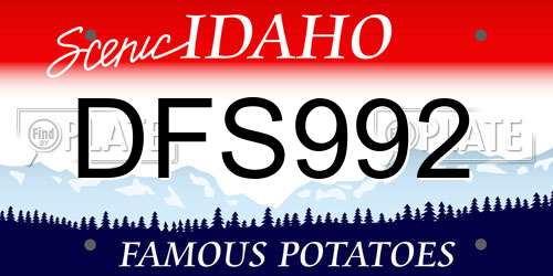 DFS992 Idaho License Plate