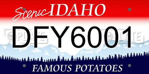 DFY6001 Idaho License Plate