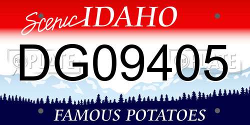 DG09405 Idaho License Plate