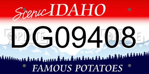 DG09408 Idaho License Plate