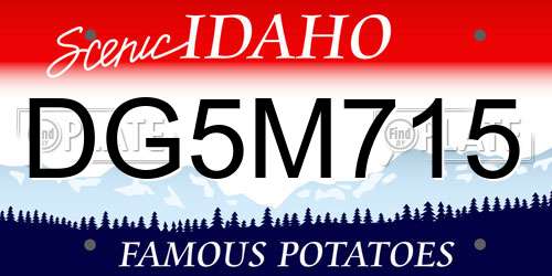 DG5M715 Idaho License Plate