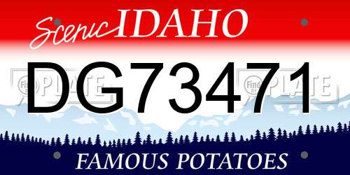 DG73471 Idaho License Plate