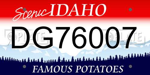 DG76007 Idaho License Plate