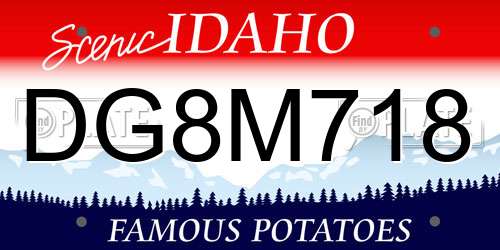 DG8M718 Idaho License Plate