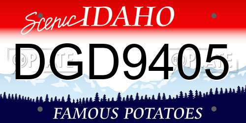 DGD9405 Idaho License Plate
