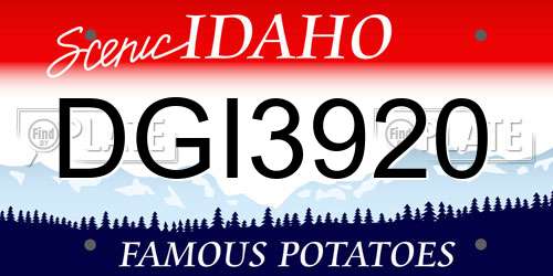 DGI3920 Idaho License Plate