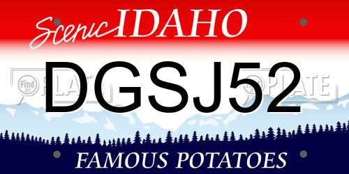 DGSJ52 Idaho License Plate