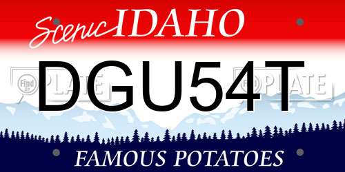DGU54T Idaho License Plate