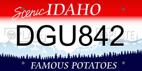 DGU842 Idaho License Plate