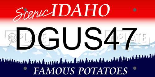 DGUS47 Idaho License Plate
