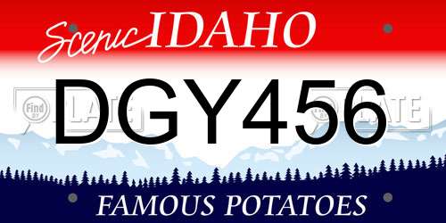 DGY456 Idaho License Plate