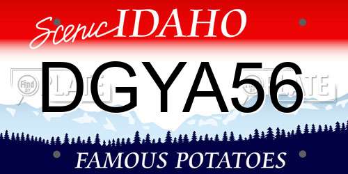 DGYA56 Idaho License Plate