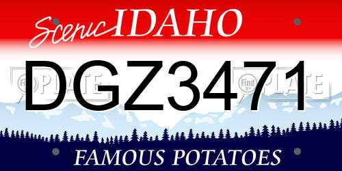 DGZ3471 Idaho License Plate