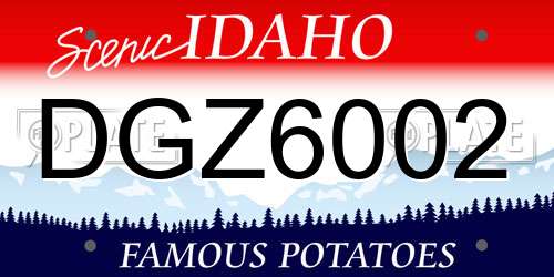 DGZ6002 Idaho License Plate