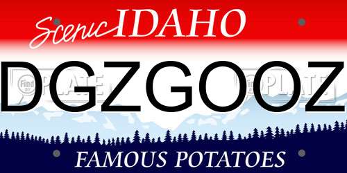 DGZGOOZ Idaho License Plate