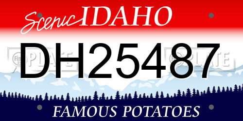 DH25487 Idaho License Plate