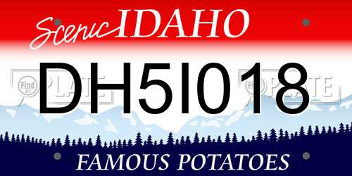 DH5I018 Idaho License Plate