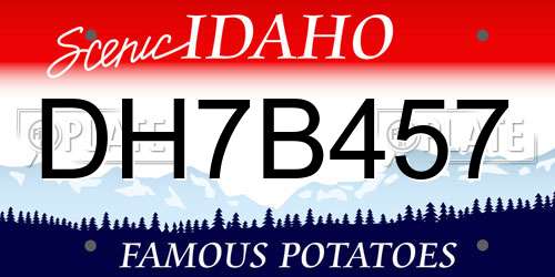 DH7B457 Idaho License Plate