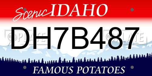 DH7B487 Idaho License Plate