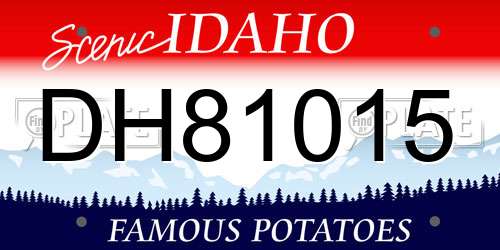 DH81015 Idaho License Plate
