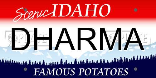 DHARMA Idaho License Plate
